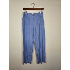 Maeve The Colette Pants Women's Size‎ 26T Blue High Rise Cropped Wide Leg
